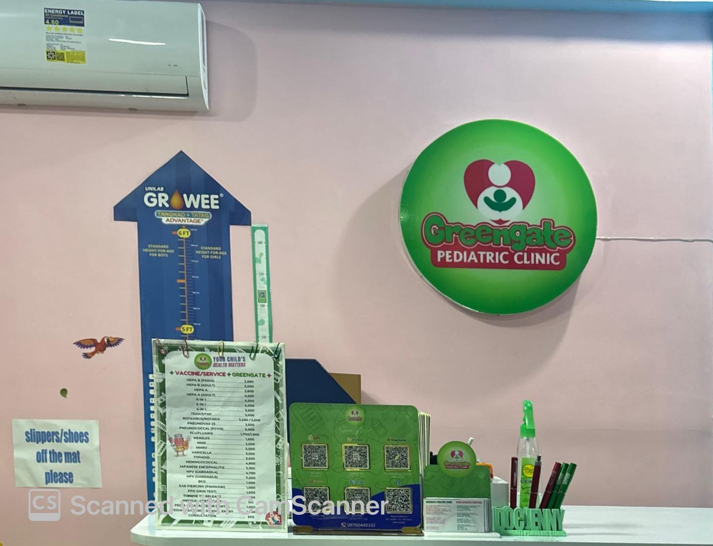 Clinic reception wall
